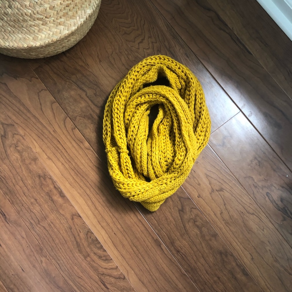 Mustard Yellow Knit Infinity Scarf